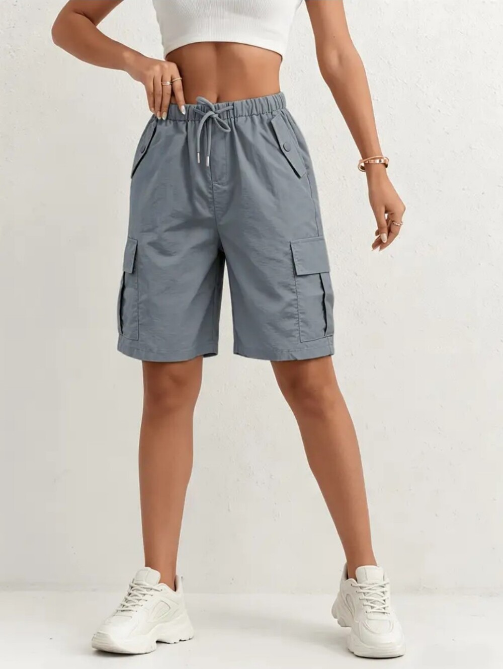 Grey Quick-Dry Cargo Shorts